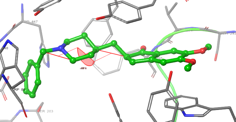 asetilkolinesteraza kenetli donepezil molekülünde dihedral açı bükülmesi